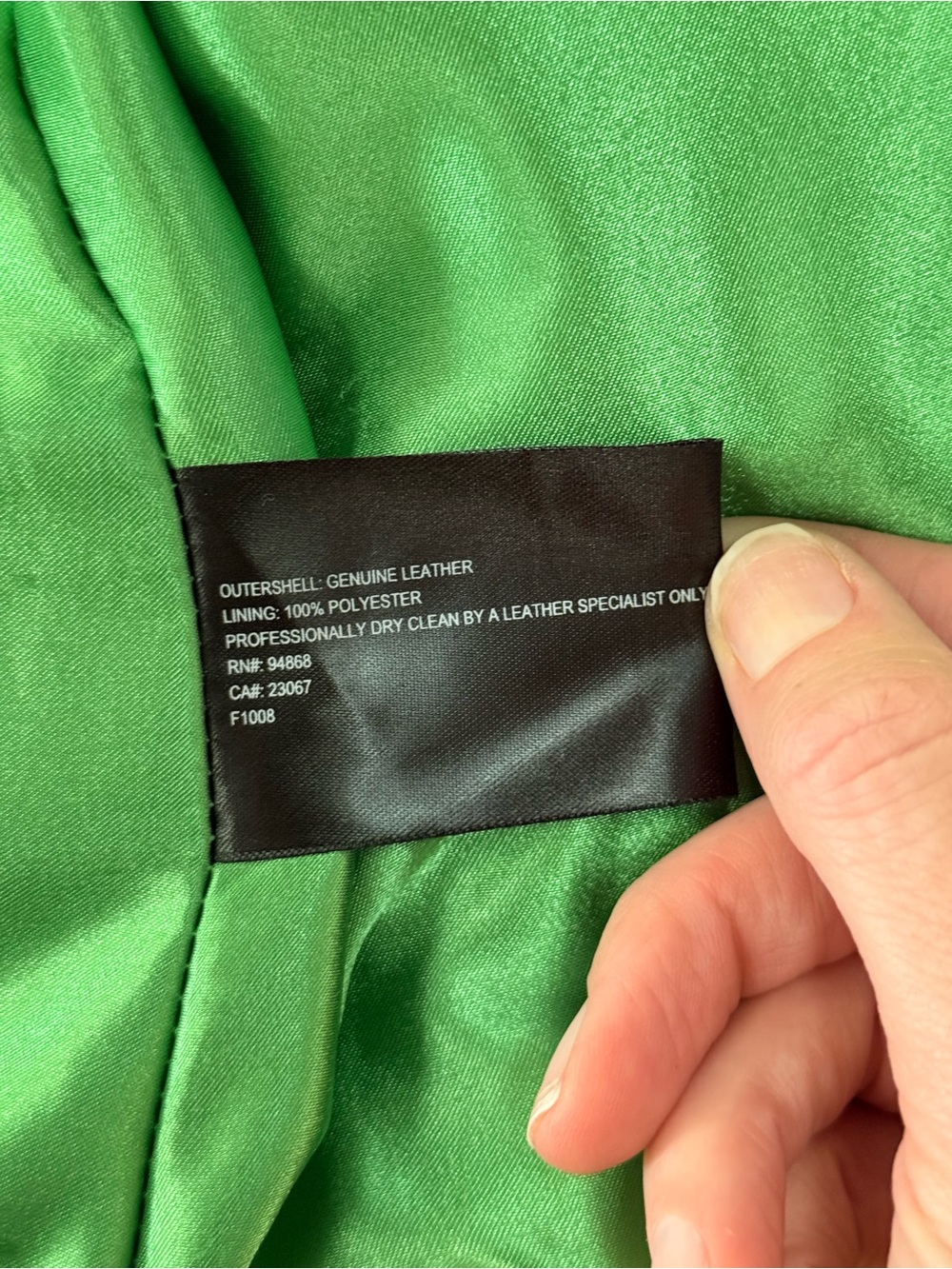 Bernardo Genuine Leather Moto Jacket S Apple Green Asymmetrical Biker - Picture 9 of 12